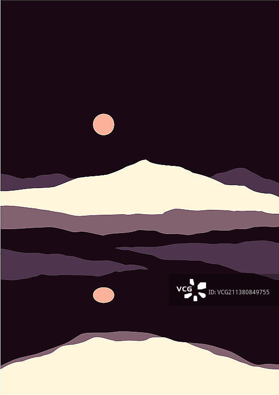抽象山景海报现代波西米亚风图片素材