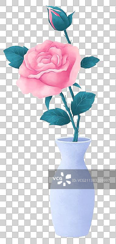 花瓶里的玫瑰花图片素材