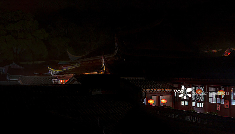 古寺夜阑图片素材