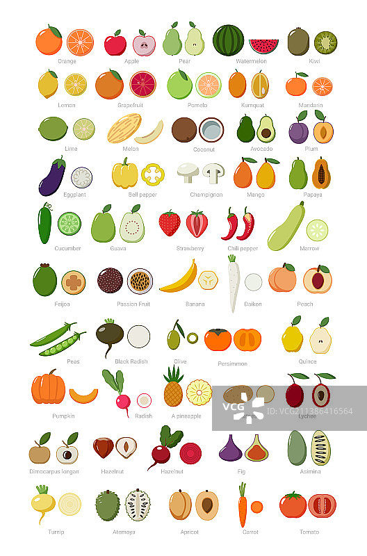 水果和蔬菜收集图片素材