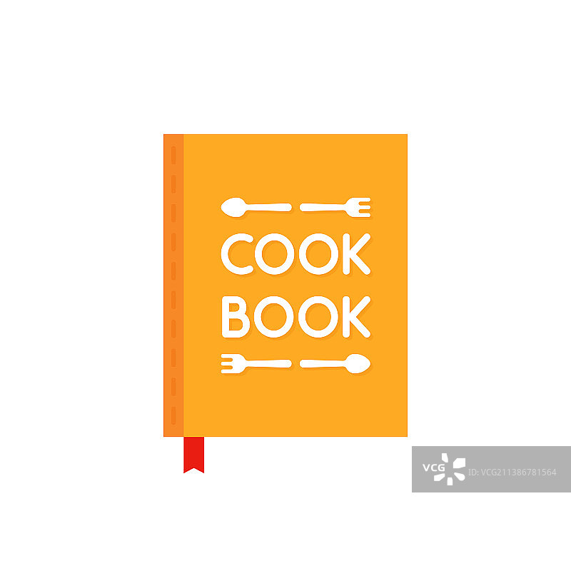 黄色烹饪书，红色书签图片素材