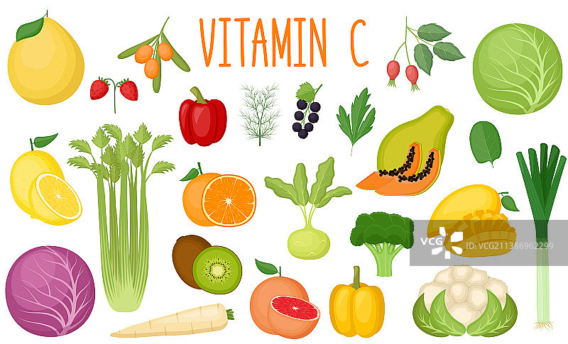 集维生素c来源健康食品收藏图片素材