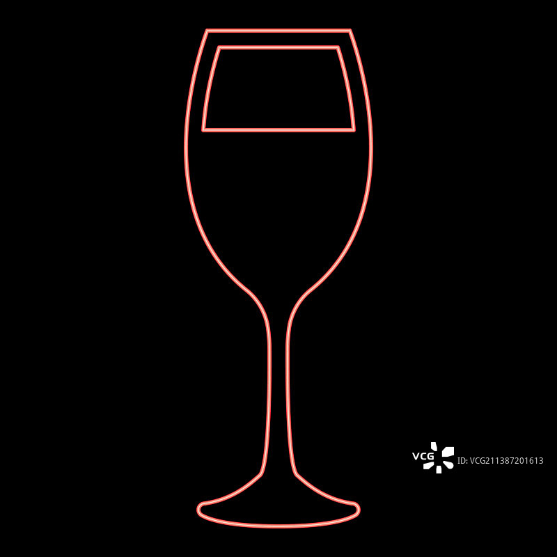 霓虹灯玻璃的酒红色色彩平面风格形象图片素材