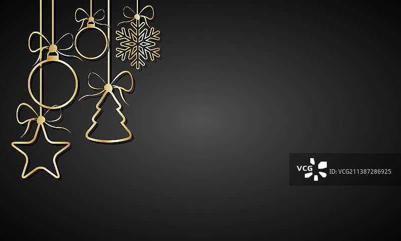 黑色和金色的圣诞背景图片素材