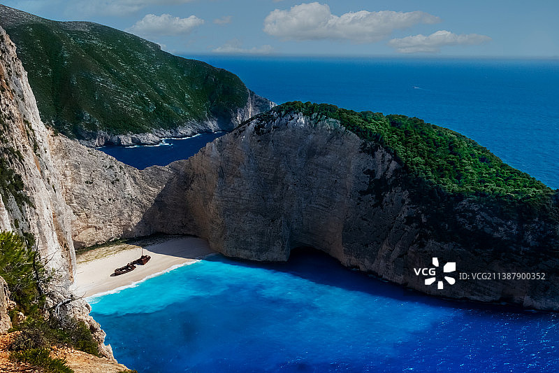 希腊扎金索斯沉船的神奇全景图片素材