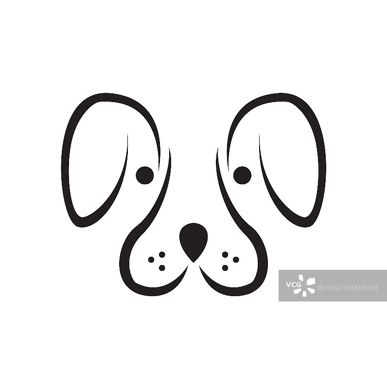 独特的造型脸可爱的狗标志设计图形图片素材