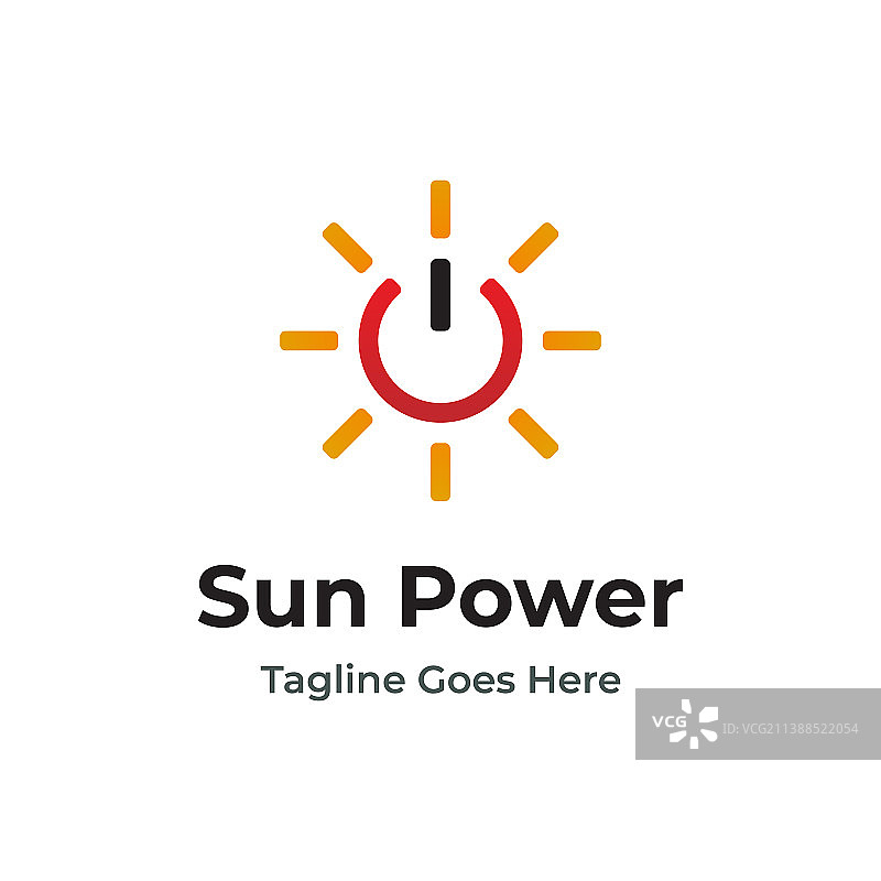 Sun power logo模板图片素材