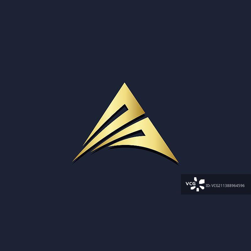 三角抽象金色logo图片素材