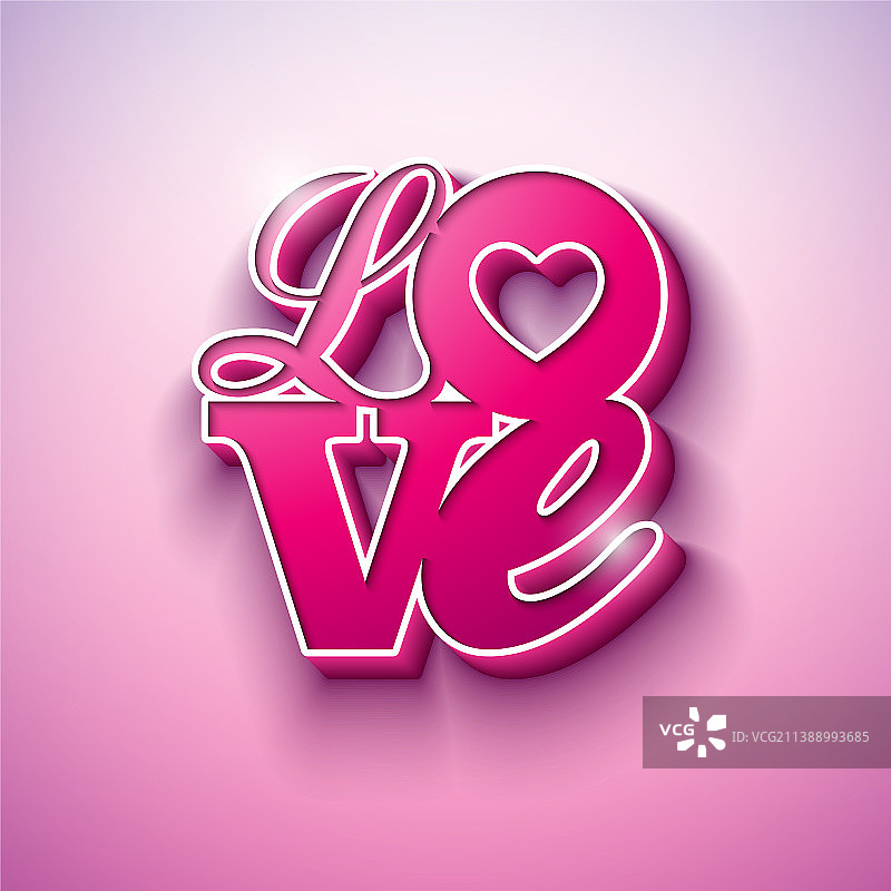 快乐的情人节设计与3d爱情图片素材