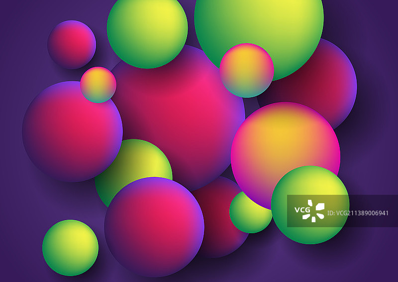 现代彩色球体三维抽象背景图片素材