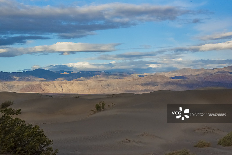 风景沙漠对天空，Mesquite平沙丘，美国，美国图片素材