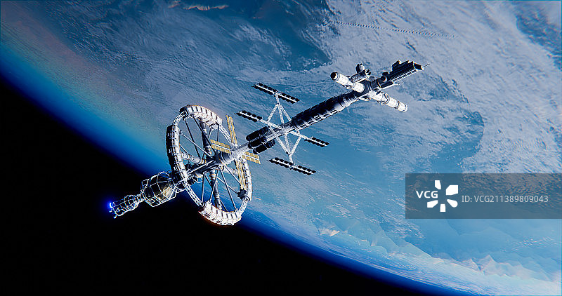 3D太空空间站高清插图图片素材
