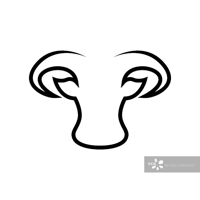 面对现代孤立的山羊标志设计图形图片素材