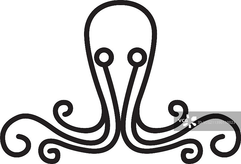 抽象线条章鱼标志设计理念图片素材