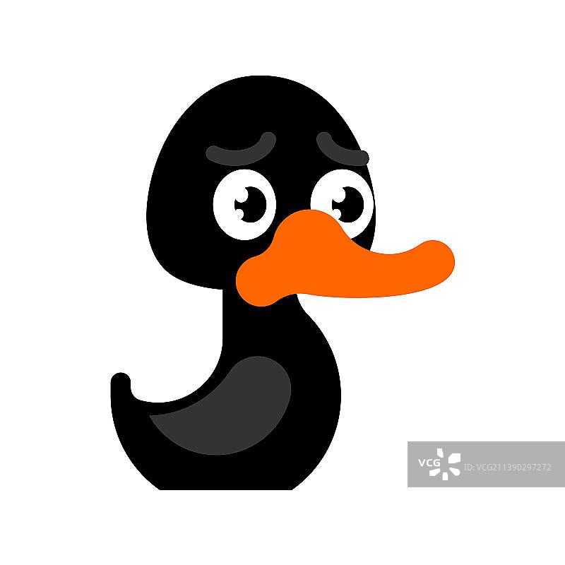 黑鸭孤立卡通鸟图片素材