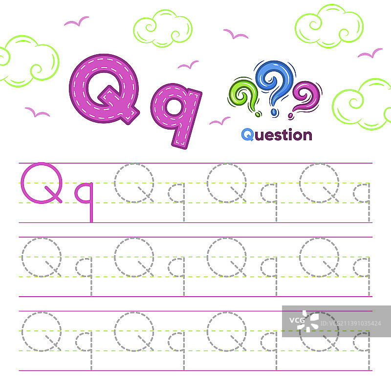 字母工作表字母q的问题学习图片素材