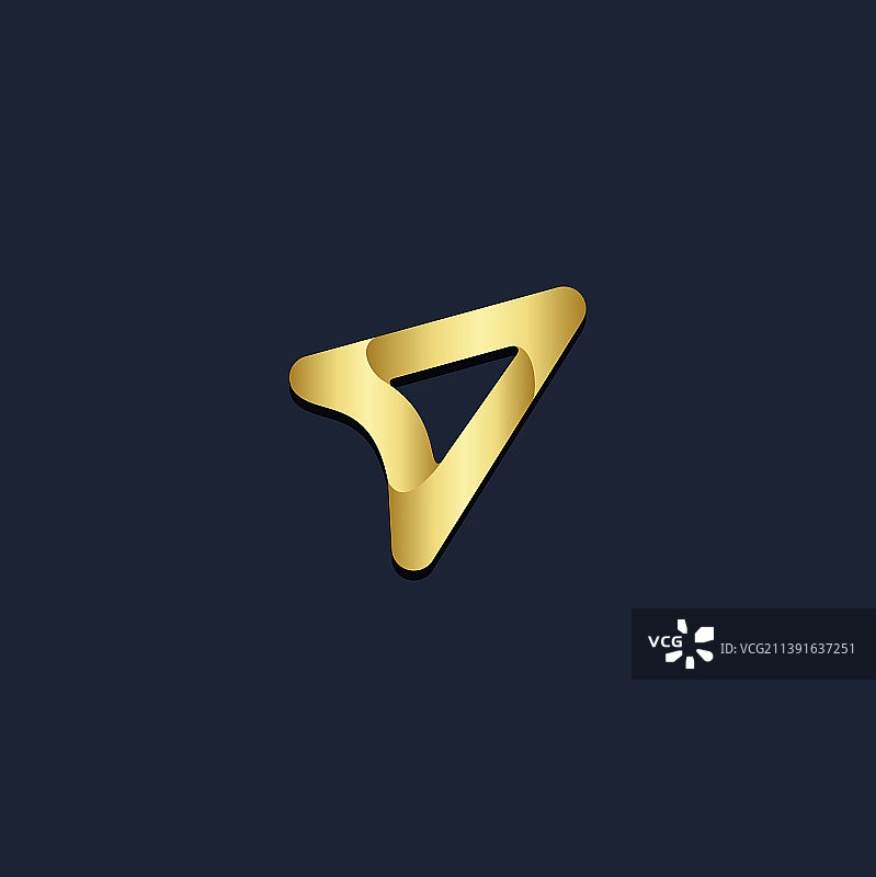 箭头光标金色logo图片素材