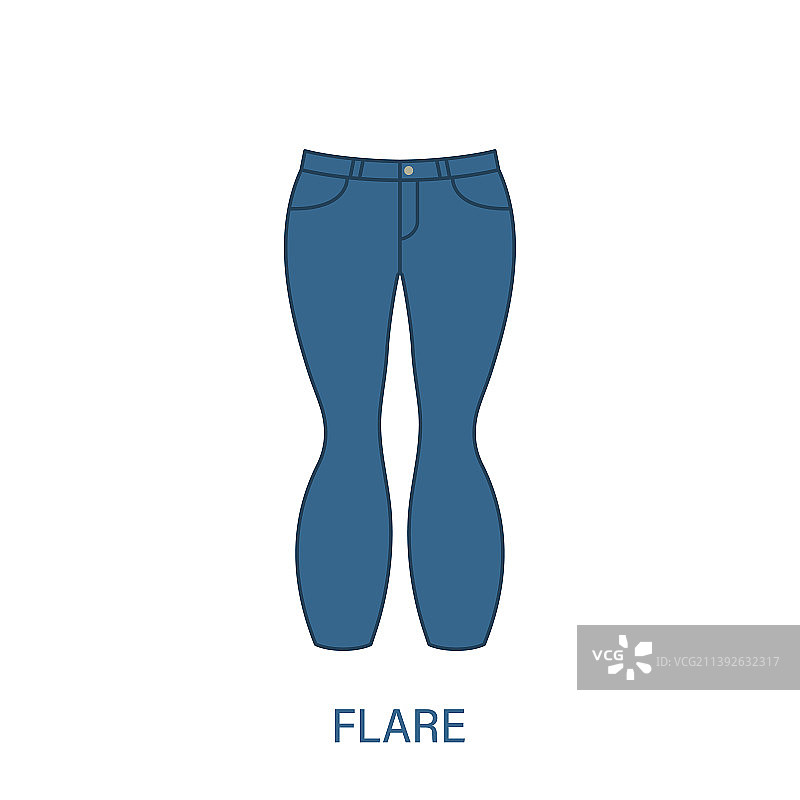 喇叭裤类型的女人裤子剪影图标图片素材