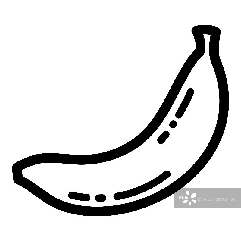 香蕉平面图标孤立在白色背景图片素材