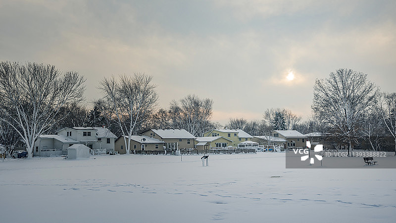 美国芝加哥乡村雪景图片素材