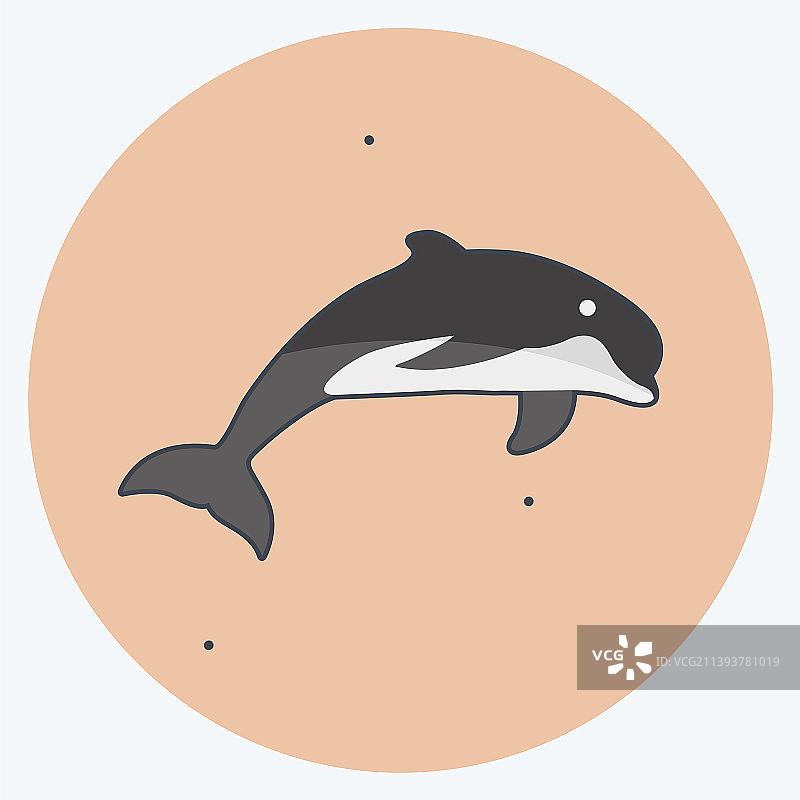 图标海豚适用于扁平动物符号图片素材