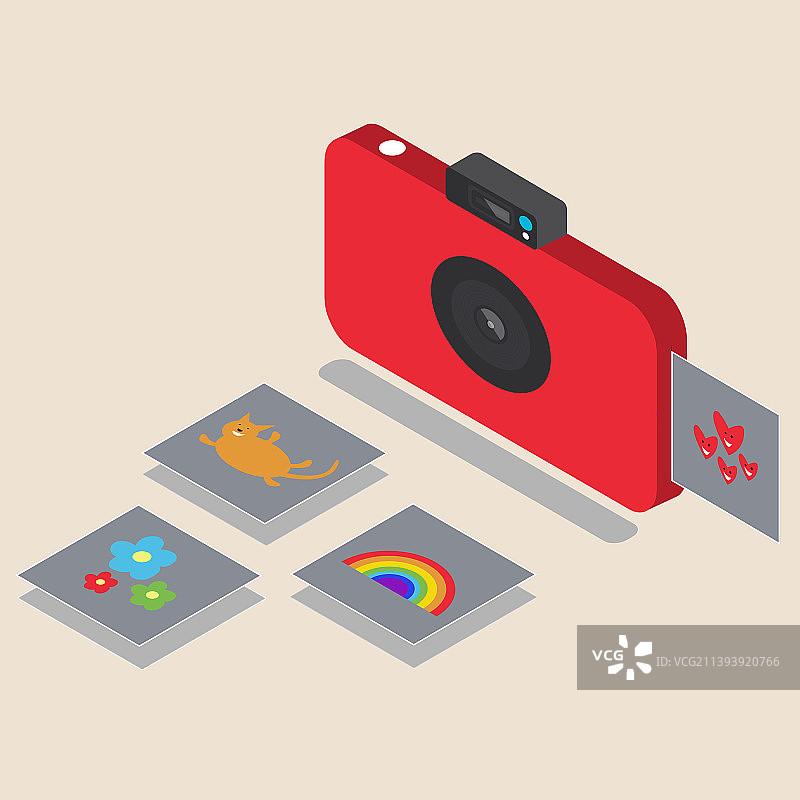 红色相机用于即时拍摄图片素材
