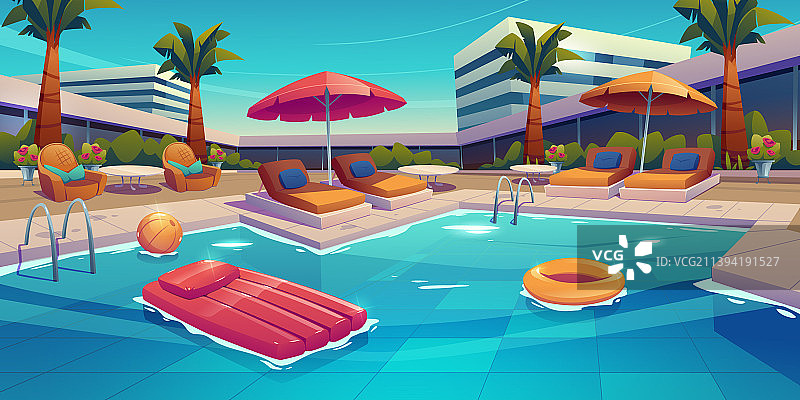 豪华度假酒店和游泳池图片素材