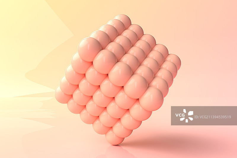3D粉红色背景下的小球特写镜头图片素材