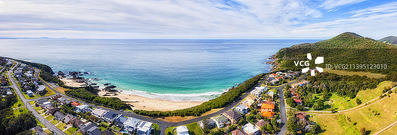 大海对天空的高角度视图，福斯特，新南威尔士，澳大利亚图片素材