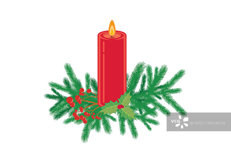 圣诞红烛装饰云杉图标图片素材