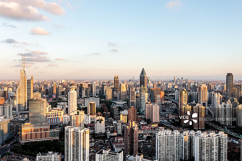 航拍上海城市建筑风光图片素材