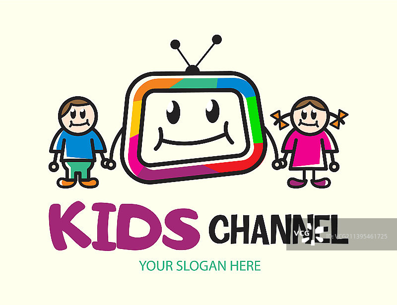 可爱儿童频道标志模板数字电视图片素材