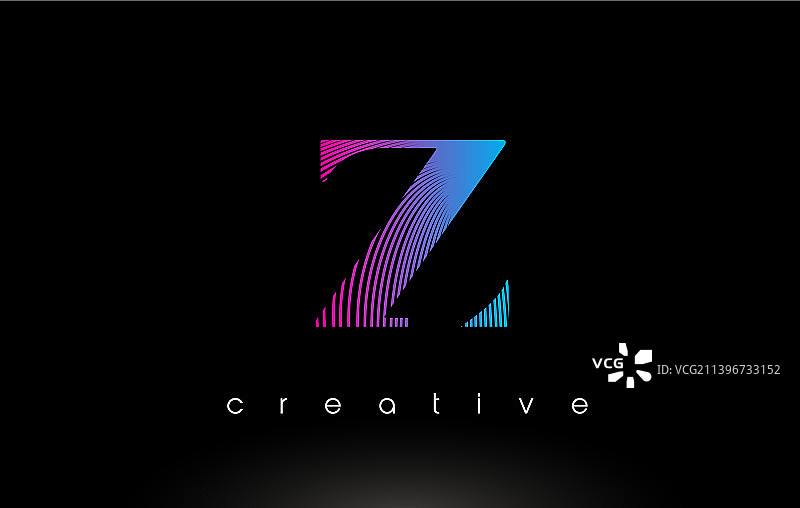 Z标志设计为多线和紫色蓝色图片素材
