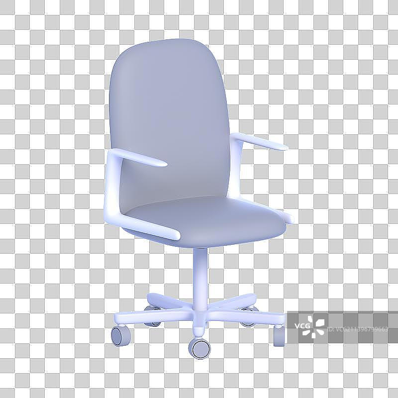 3D建模的舒服的白色办公椅子图片素材