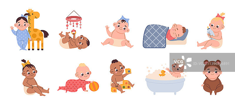 新生婴儿男婴和女婴的性格图片素材