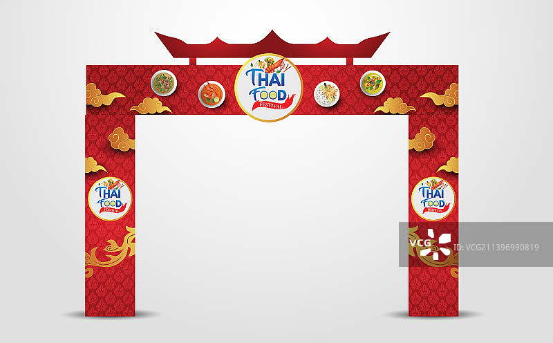 泰国美食节入口拱门设计图片素材