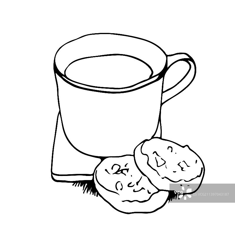 一杯茶或咖啡放在桌子上图片素材