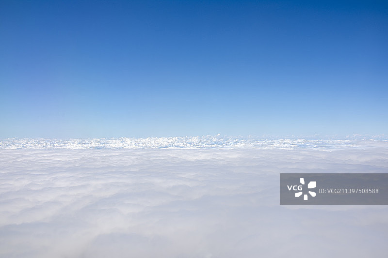 云海天空蓝天白云高角度俯瞰云层航拍纯净背景素材图片素材