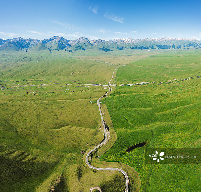 新疆伊犁新源县那拉提空中大草原图片素材