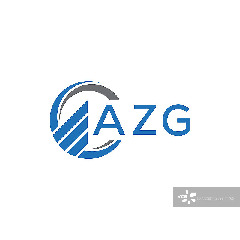 Azg平面会计标志设计上的白色图片素材