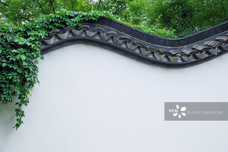 苏式园林白墙局部,中国元素,留白,背景图片素材