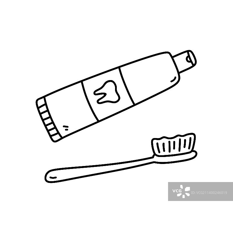 一支牙膏和一支牙刷图片素材