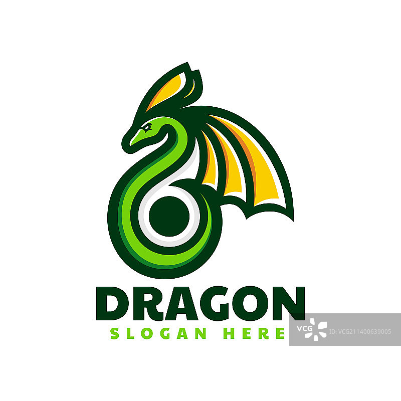 Logo龙形简洁的吉祥物风格图片素材