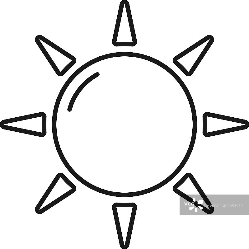 太阳线艺术暑假图标设计模板图片素材