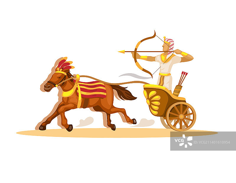 古埃及战车埃及弓箭手骑马图片素材
