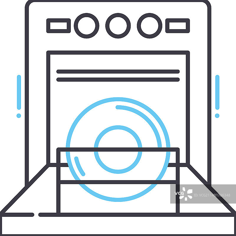 洗碗机线图标轮廓符号图片素材
