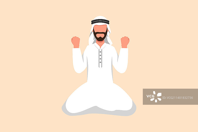 商业设计图纸快乐的阿拉伯商人图片素材