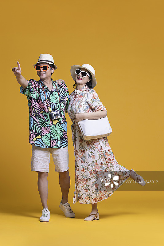 快乐的老年夫妇度假旅游图片素材