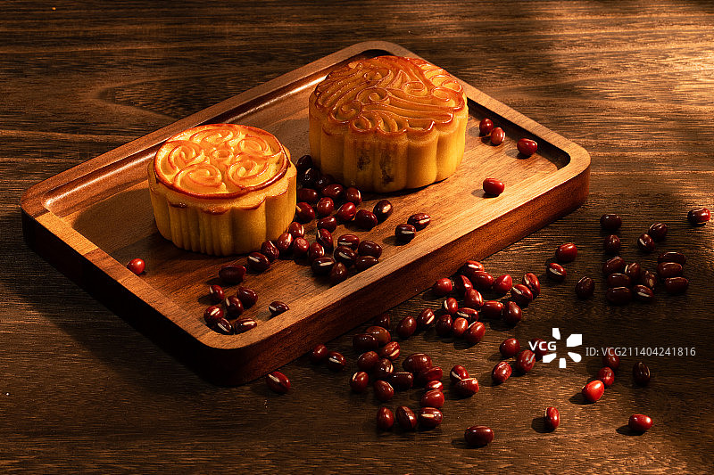 中秋节的月饼，桂花，甜食图片素材