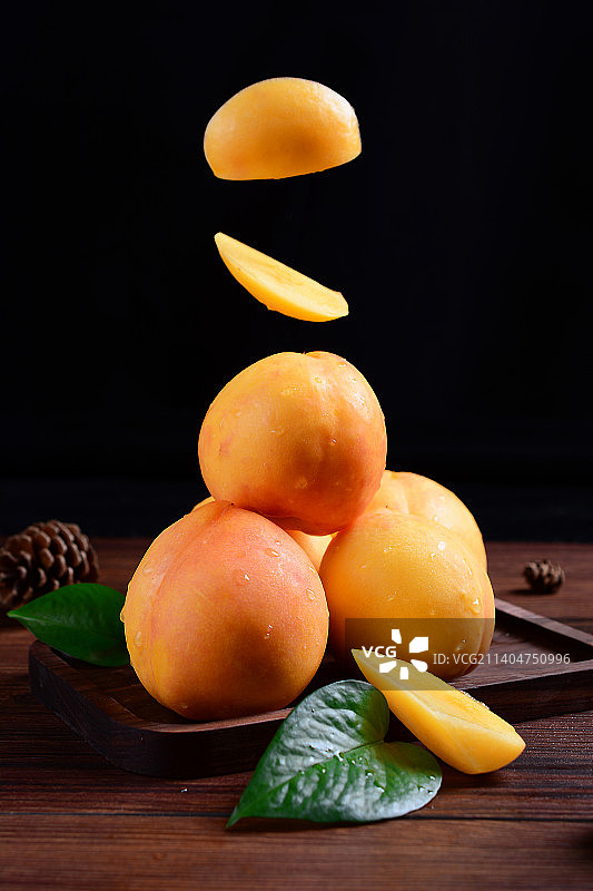 新鲜可口的水果 黄桃图片素材